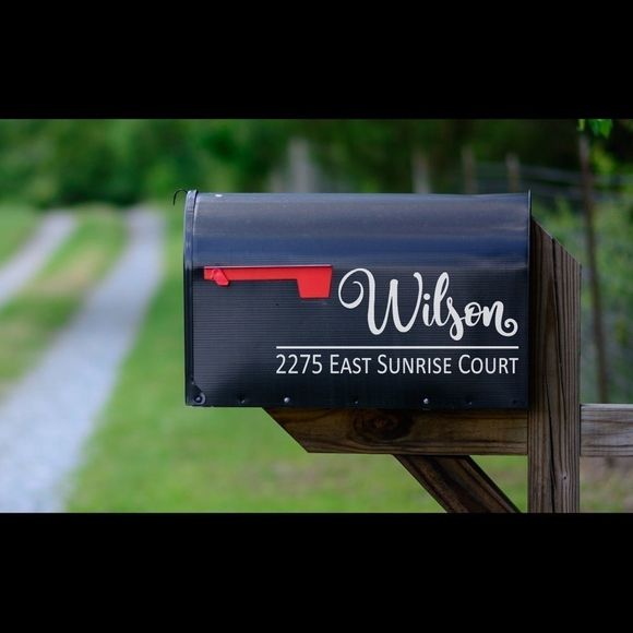 2 Personalized Mailbox Decals Last Name & Address - Picture 2 of 6